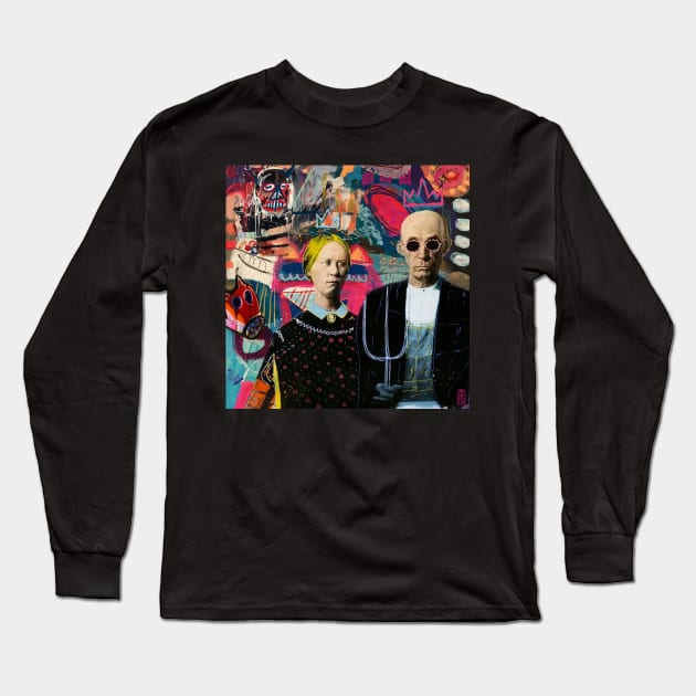 American Gothic pop art Long Sleeve T-Shirt by christian@heltsort.com